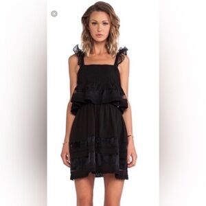 J.o.A Elegant Black Ruffle mini Dress size S